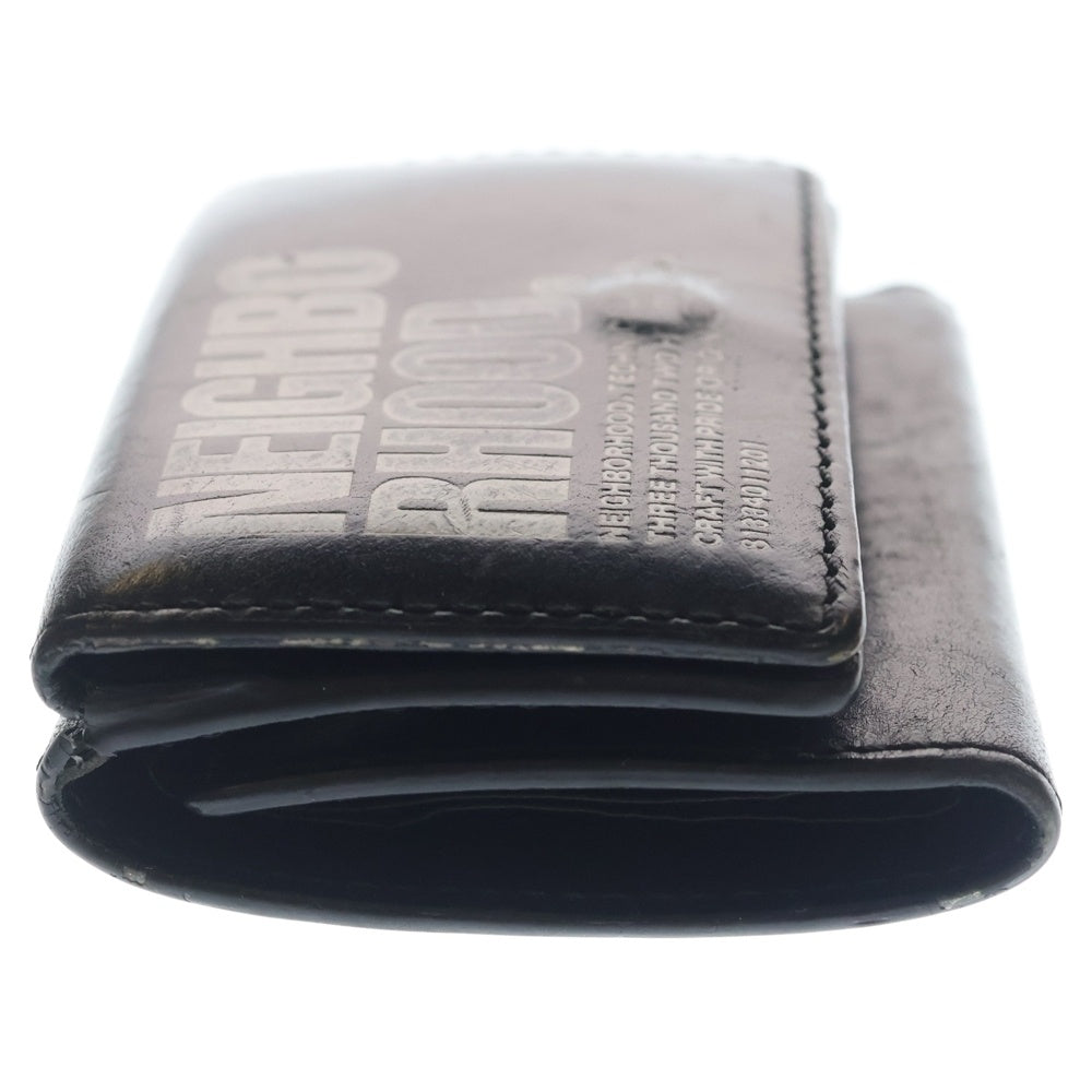 NEIGHBORHOOD(ネイバーフッド) 23AW ID MICRO WALLET アイディー マイクロ コンパクトレザーウォレット 折りたたみ財布 ブラック 232MVNH-AC02