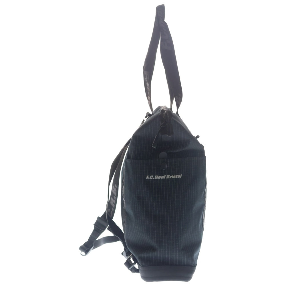 F.C.R.B./F.C.Real Bristol/FCRB(エフシーアールビー/エフシーレアルブリストル) 25SS TOUR TOTE BAG チェック柄 ツアー ポリ トートバッグ ブラック FCRB-250104