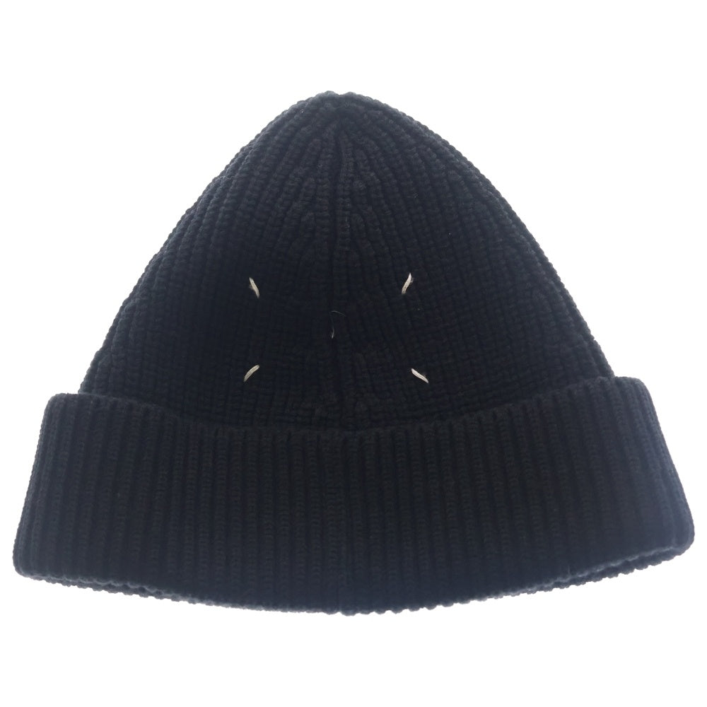 Maison Margiela(メゾンマルジェラ) KnitCap ウール混 四つタグ ビーニー ニット帽 ブラック S50TC0051