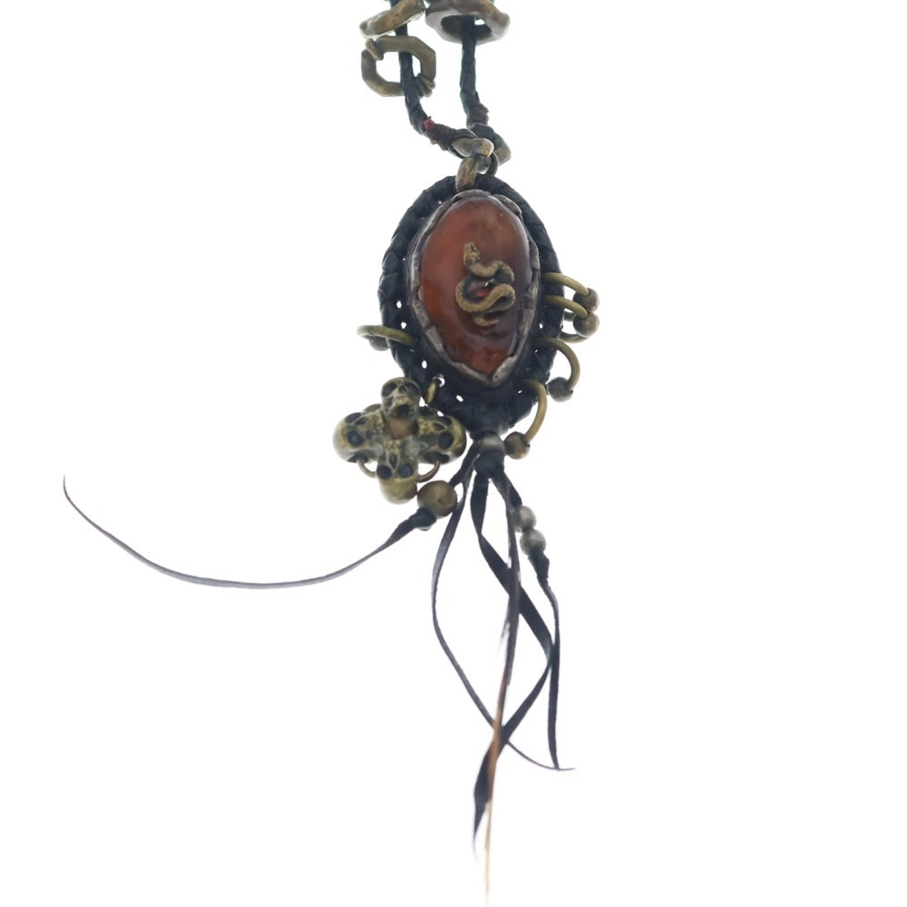 14th Addiction(フォーティースアディクション) NECKLACE レザーブレード コハク ネックレス ブラック