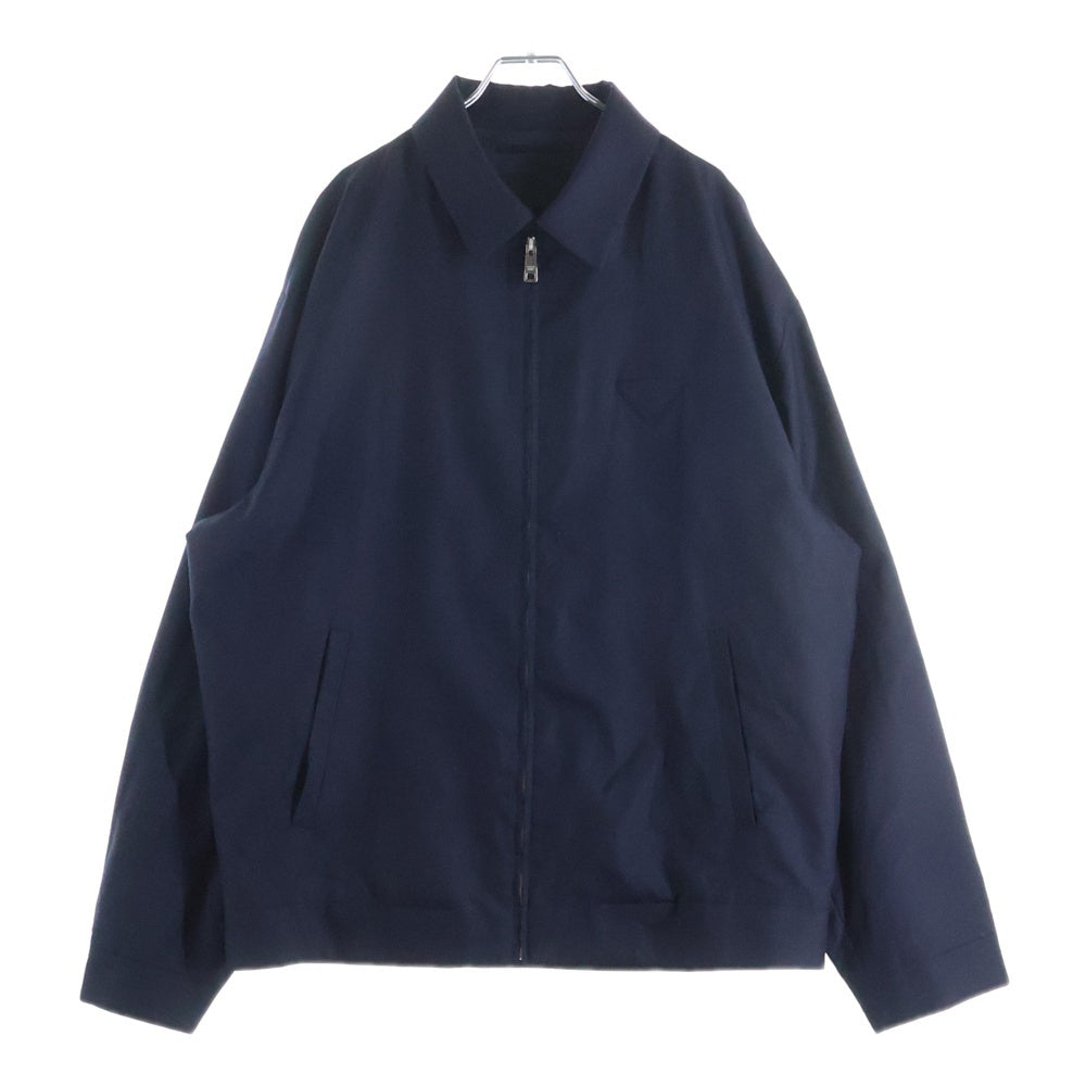 PRADA(プラダ) キャメルヘア トライアングルロゴ 三角パッチ ジップアップジャケット ウールブルゾン ネイビー SGC291
