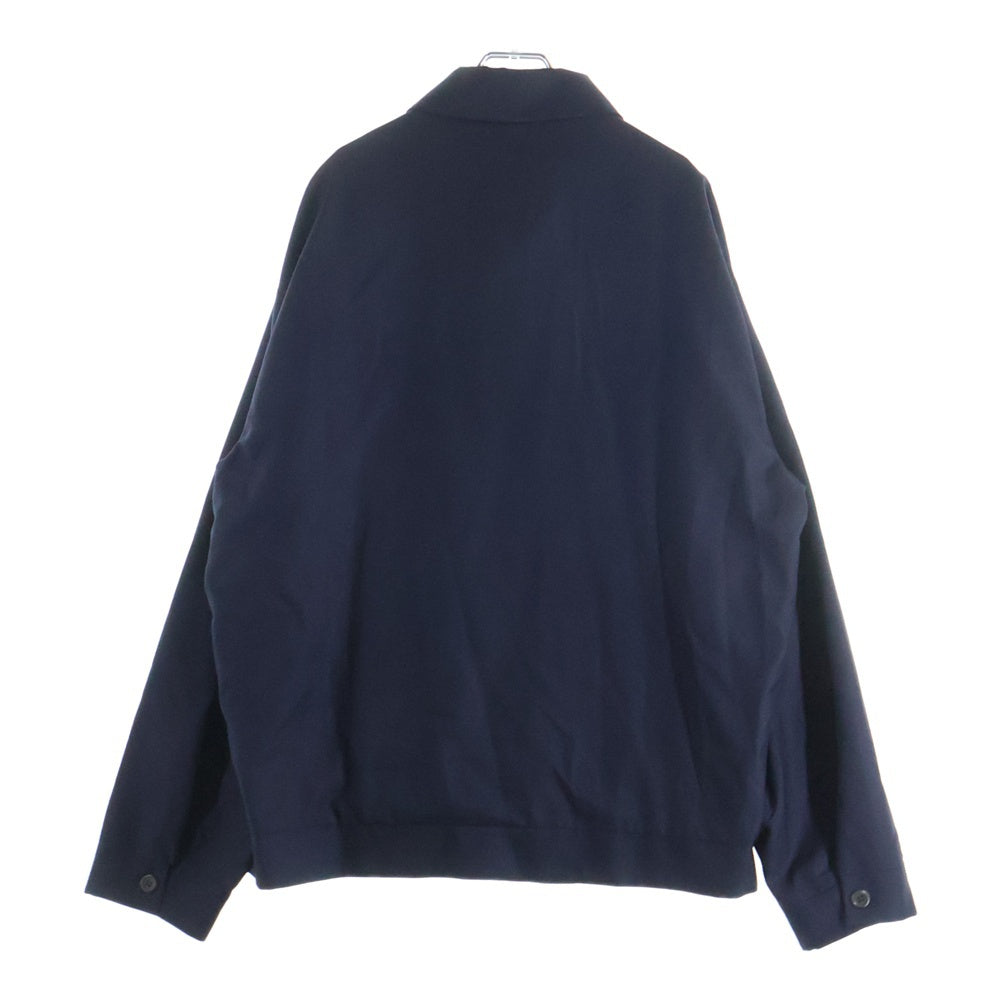 PRADA(プラダ) キャメルヘア トライアングルロゴ 三角パッチ ジップアップジャケット ウールブルゾン ネイビー SGC291