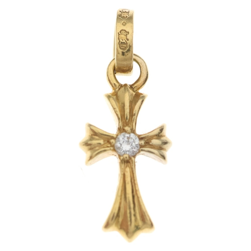 CHROME HEARTS(クロムハーツ) 22K CRS BBYFAT A/DIA ベイビーファットクロス アフター 両面1ダイヤ ペンダントトップ ゴールド BCA034