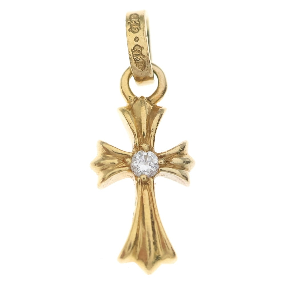 CHROME HEARTS(クロムハーツ) 22K CRS BBYFAT A/DIA ベイビーファットクロス アフター 両面1ダイヤ ペンダントトップ ゴールド BCA034