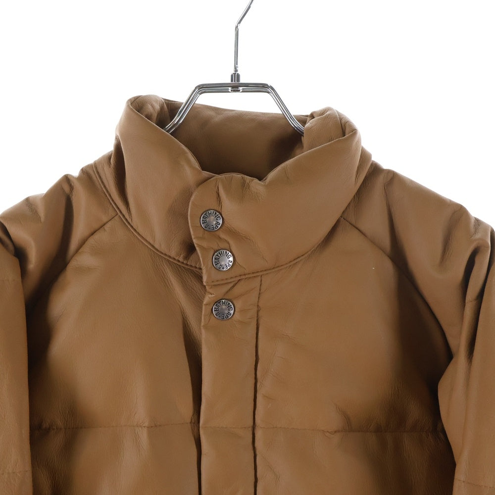 A BATHING APE(アベイシングエイプ) LEATHER CLASSIC DOWN JACKET レザークラシックダウンジャケット カウスキン ダブルポケット レザー ダウンジャケット ブラウン
