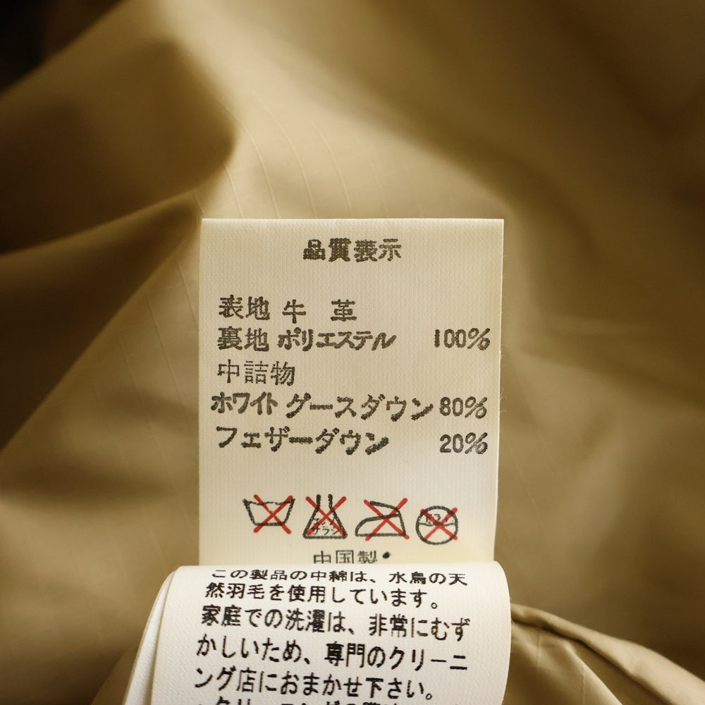 A BATHING APE(アベイシングエイプ) LEATHER CLASSIC DOWN JACKET レザークラシックダウンジャケット カウスキン ダブルポケット レザー ダウンジャケット ブラウン