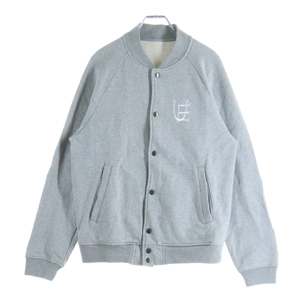UNIFORM EXPERIMENT(ユニフォームエクスペリメント) 24SS AUTHENTIC LOGO SWEAT VARSITY JACKET オーセンティックロゴ スウェットバーシティージャケット グレー UE-240006