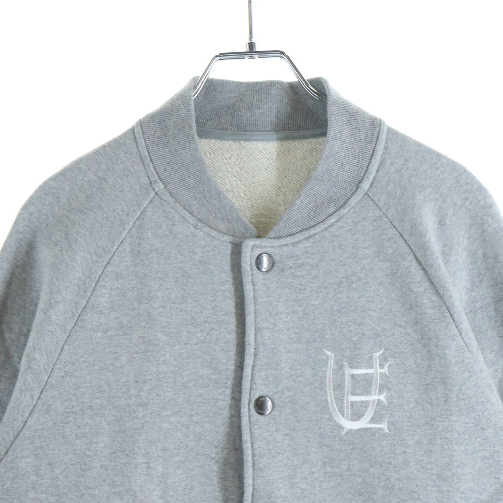 UNIFORM EXPERIMENT(ユニフォームエクスペリメント) 24SS AUTHENTIC LOGO SWEAT VARSITY JACKET オーセンティックロゴ スウェットバーシティージャケット グレー UE-240006
