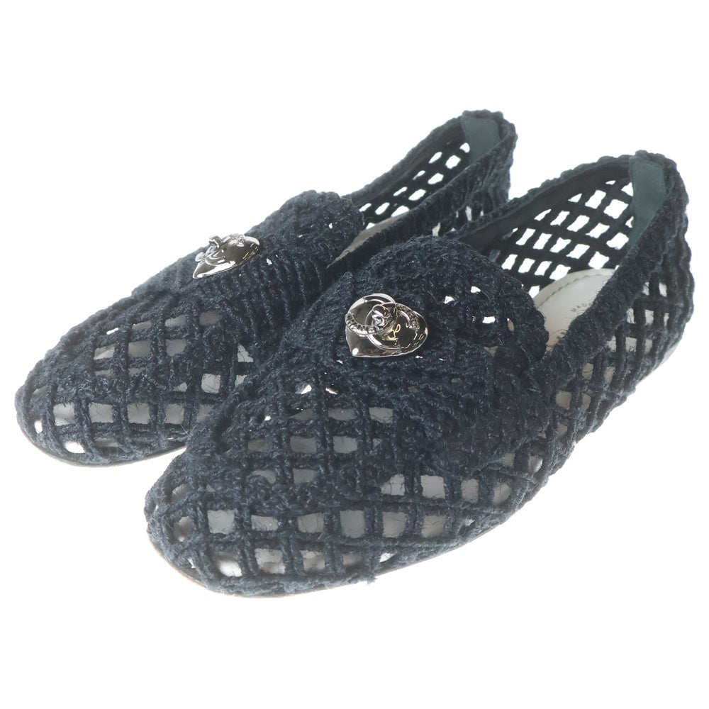 CHANEL(シャネル) ハートスタッズ ココマーク ブレードコード ローファー レディース ブラック G38832
