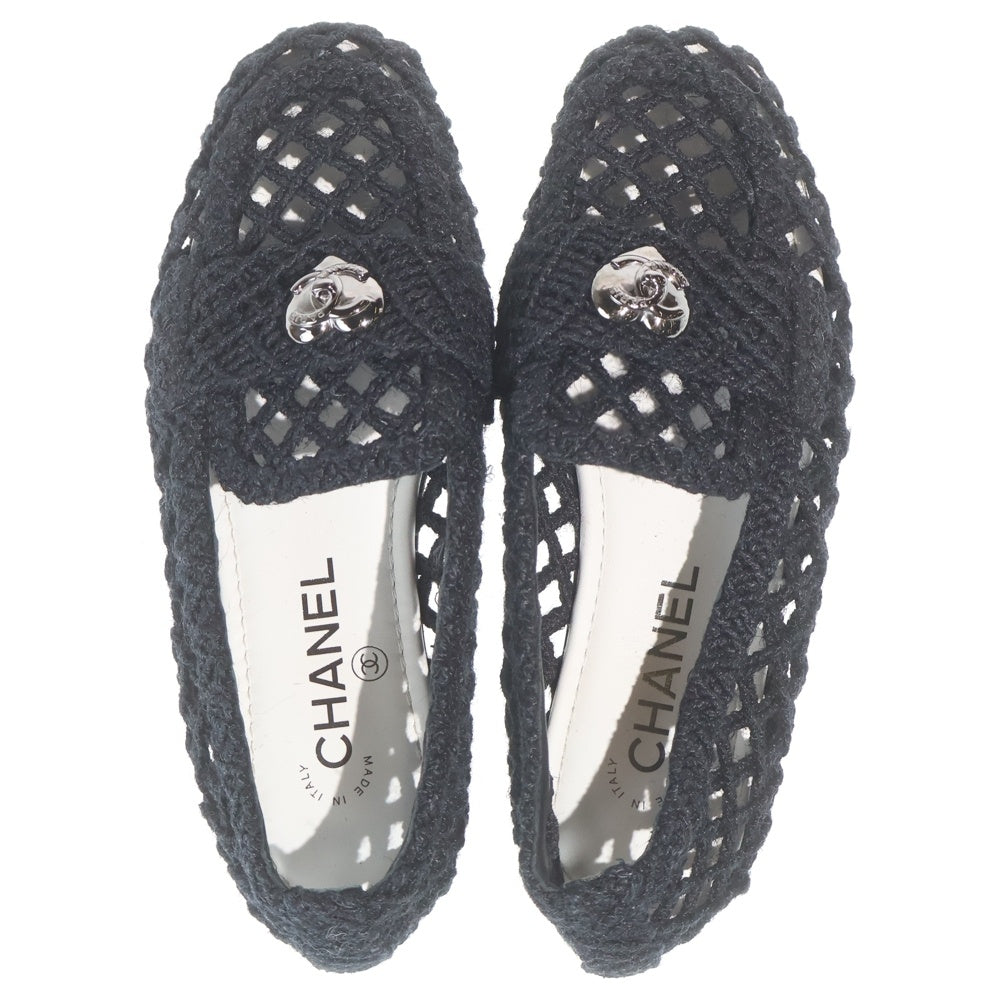 CHANEL(シャネル) ハートスタッズ ココマーク ブレードコード ローファー レディース ブラック G38832