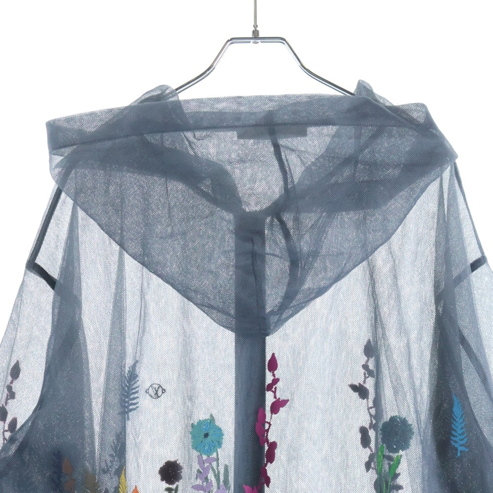 LOUIS VUITTON(ルイヴィトン) 20SS Grey Flower Embroidered Mesh Jacket フラワー刺繍 フーデッドジャケット メッシュ ジップアップパーカー グレー/マルチカラー RM201 UMY HIB97W