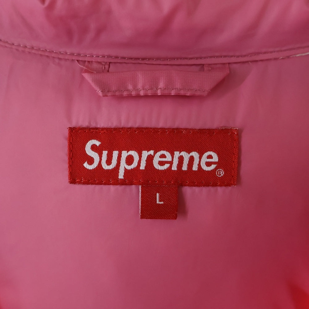 SUPREME(シュプリーム) 21AW Micro Down Half Zip Hooded Pullover マイクロ フロントボックスロゴデザイン ハーフジップ フーデッド ダウンジャケット ピンク