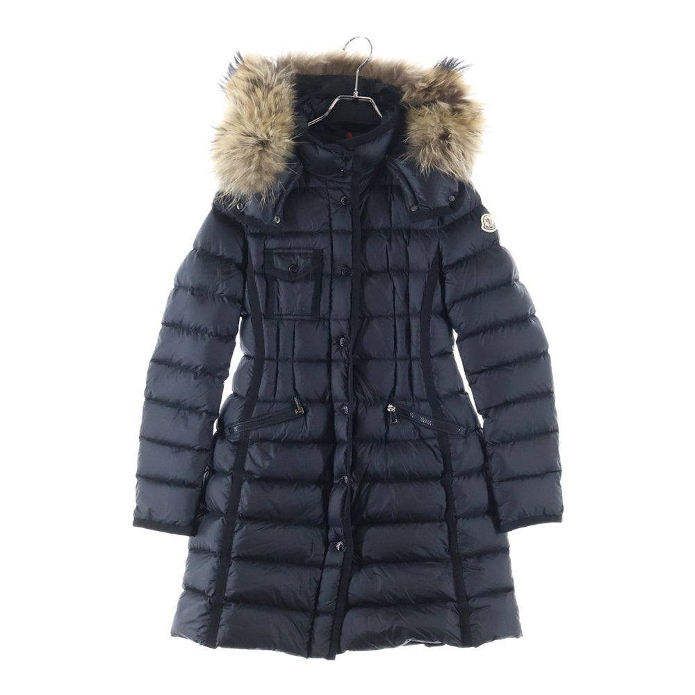 MONCLER(モンクレール) 19AW HERMIFUR エルミファー ファーフーデッド サイドジッパーポケット ダウンコート ジャケット レディース ブラック E20934990015