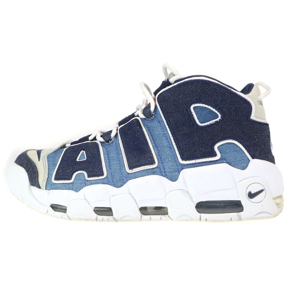 NIKE(ナイキ) AIR MORE UPTEMPO 96 DENIM エアモアアップテンポ デニム ハイスニーカー インディゴ US8.5/26.5cm CJ6125-100