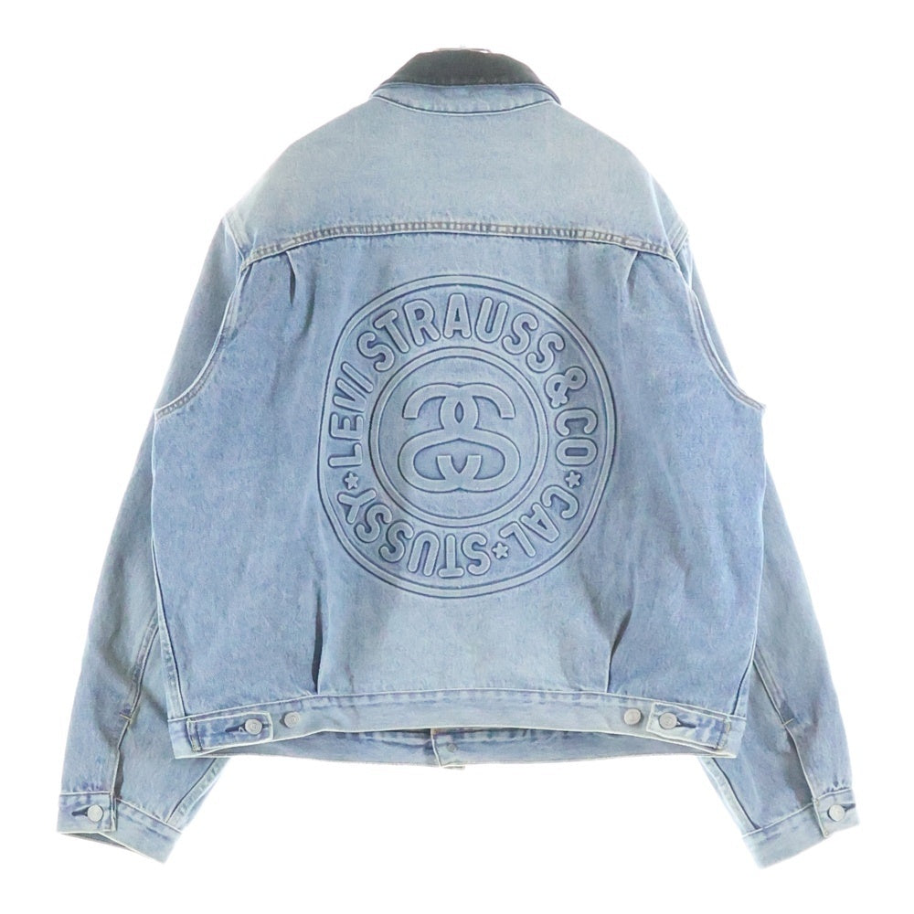 Levi's(リーバイス) ×STUSSY EMBOSSED TRUCKER JACKET ステューシー エンボス デニムトラッカージャケット ブルゾン インディゴ A5215-0000