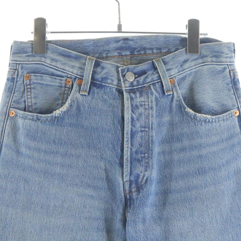 Levi's(リーバイス) ×STUSSY EMBOSSED 501 ステューシー エンボス ボタンフライ ストレートデニムパンツ ジーンズ インディゴ A5218-0000