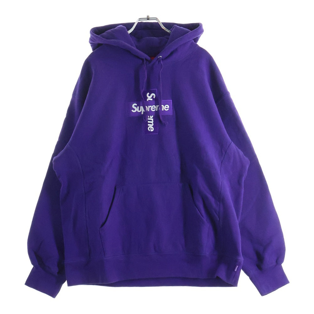 SUPREME(シュプリーム) 20AW Cross box logo Hooded Sweat Shirts クロスボックスロゴ プルオーバースウェットパーカー フーディー パープル