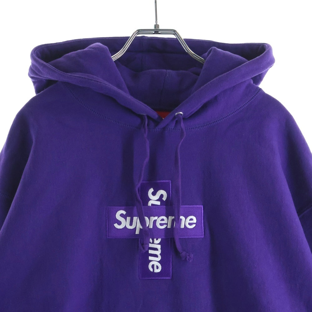 SUPREME(シュプリーム) 20AW Cross box logo Hooded Sweat Shirts クロスボックスロゴ プルオーバースウェットパーカー フーディー パープル