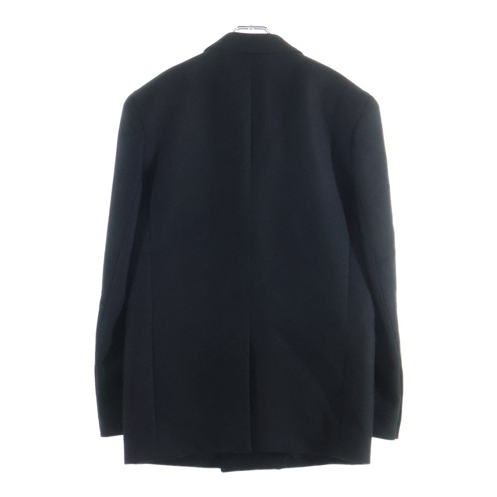 SAINT LAURENT PARIS(サンローランパリ) シルク メタルボタン ダブルブレスト ミドルコート ブラック 707006 Y2F64