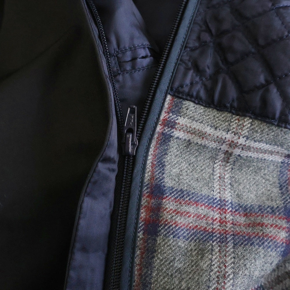 BROOKS BROTHERS(ブルックス ブラザーズ) チェックライナー付き ウール ロングステンカラーコート ブラック