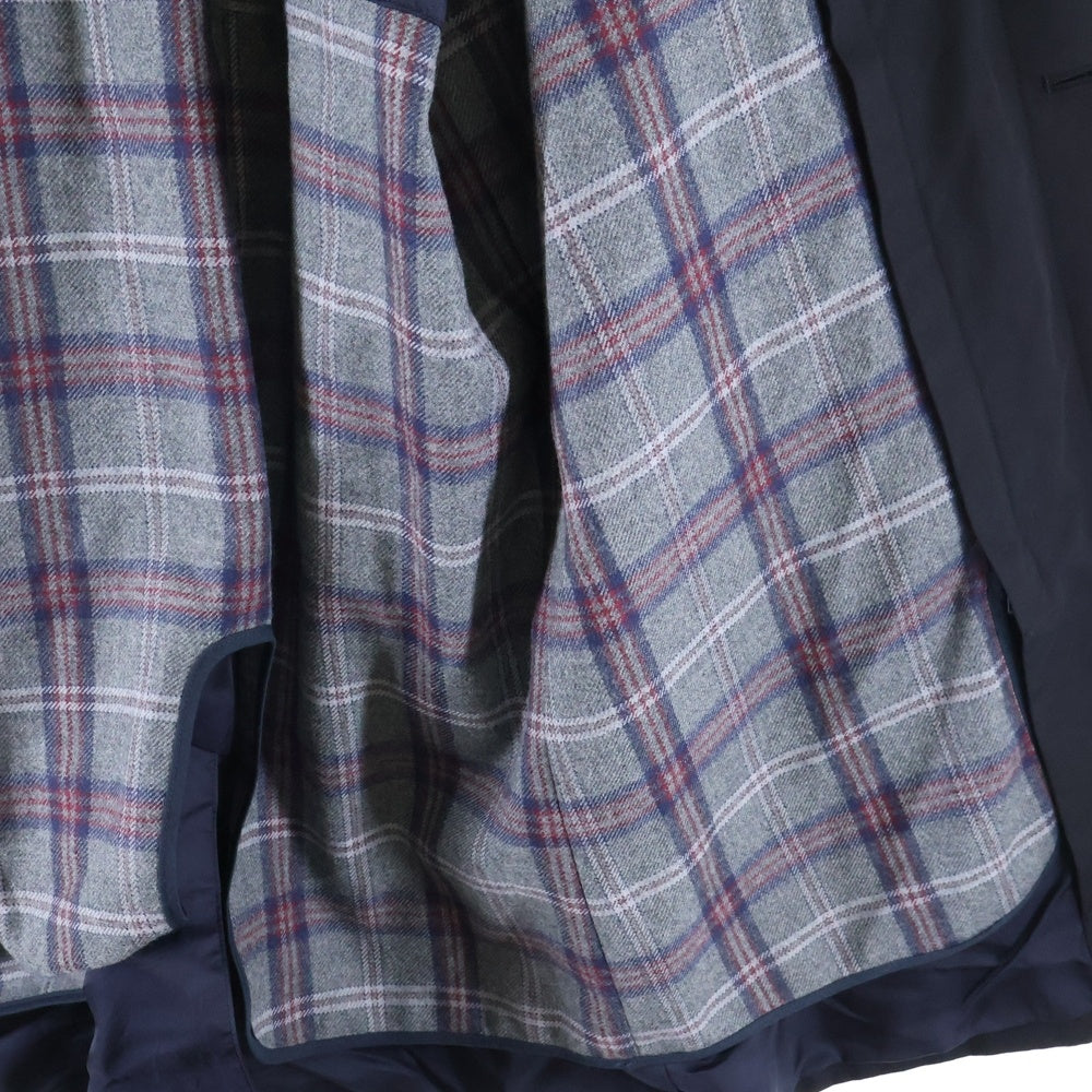 BROOKS BROTHERS(ブルックス ブラザーズ) チェックライナー付き ウール ロングステンカラーコート ブラック