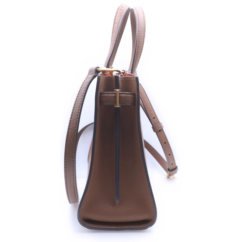 TORY BURCH(トリー バーチ) WALKER SM SATCHEL ウォーカー スモール サッチェル レザーハンドバッグ ブラウン 73625 レディース