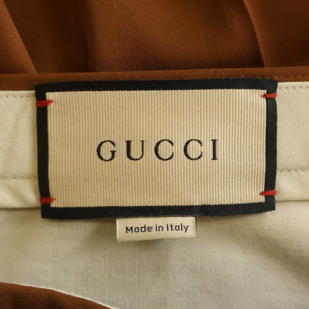 GUCCI(グッチ) イタリア製 ツータック ウール スラックスパンツ ブラウン 690474 ZAJSI