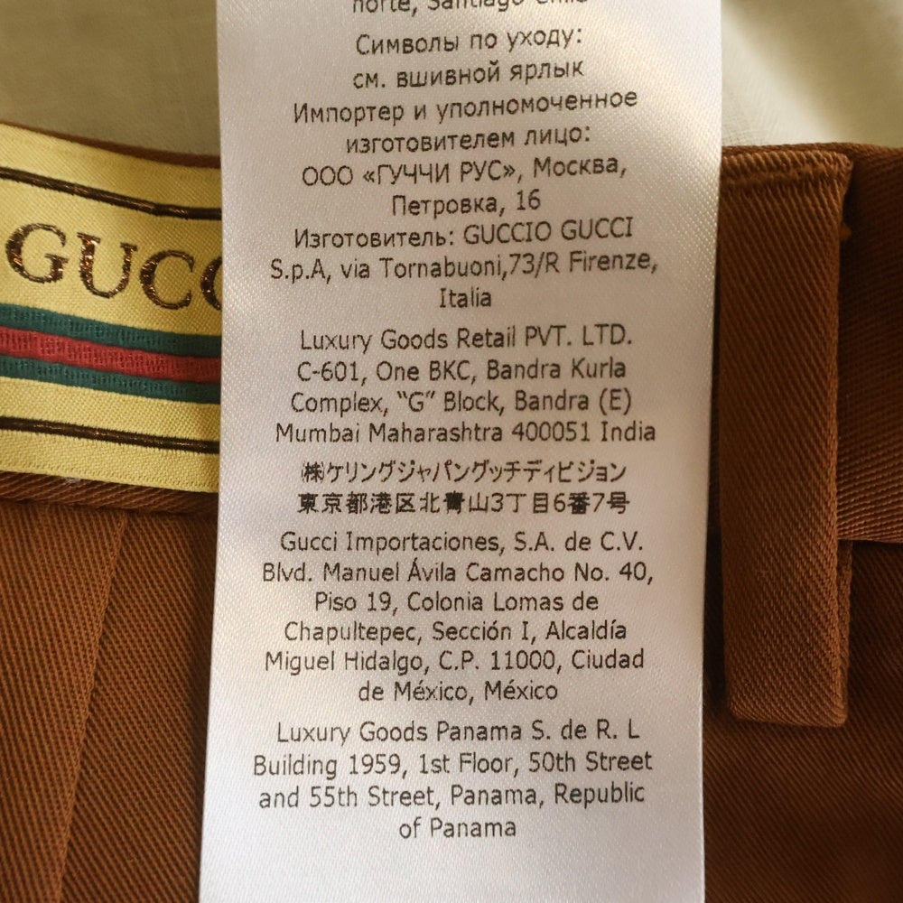 GUCCI(グッチ) イタリア製 ツータック ウール スラックスパンツ ブラウン 690474 ZAJSI