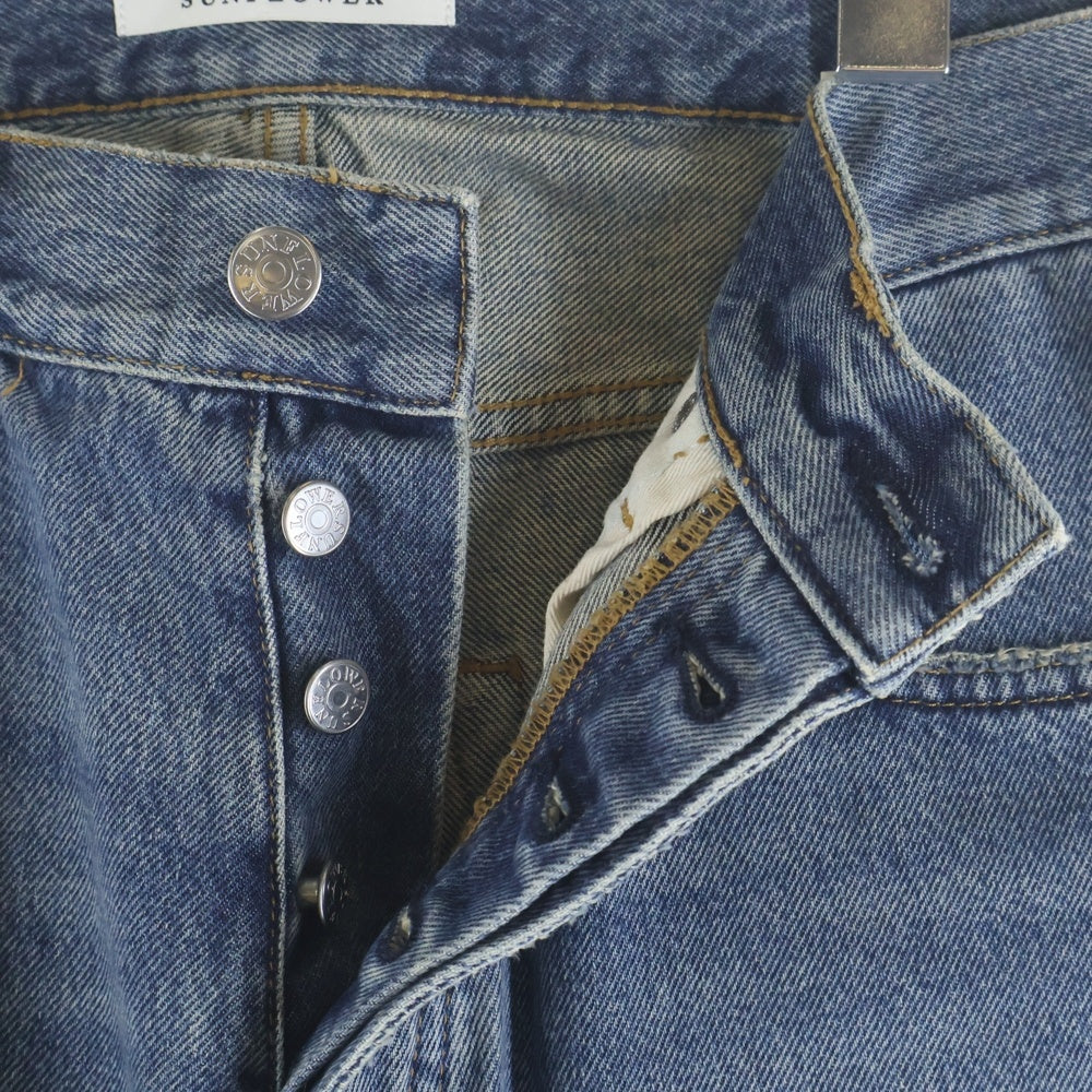 SUNFLOWER(サンフラワー) LOOSE DENIM イタリア製 オーガニックコットン ルーズフィット ボタンフライ ワイドデニムパンツ インディゴ 5059 702