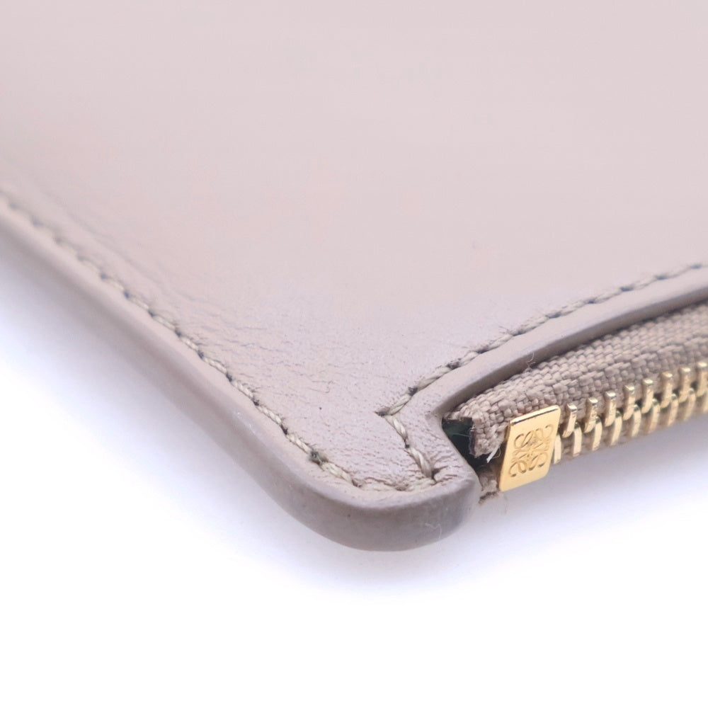 LOEWE(ロエベ) ノット レザー フラグメント コインケース 財布 ベージュ/グリーン ゴールド金具 CEM1Z40X02 レディース