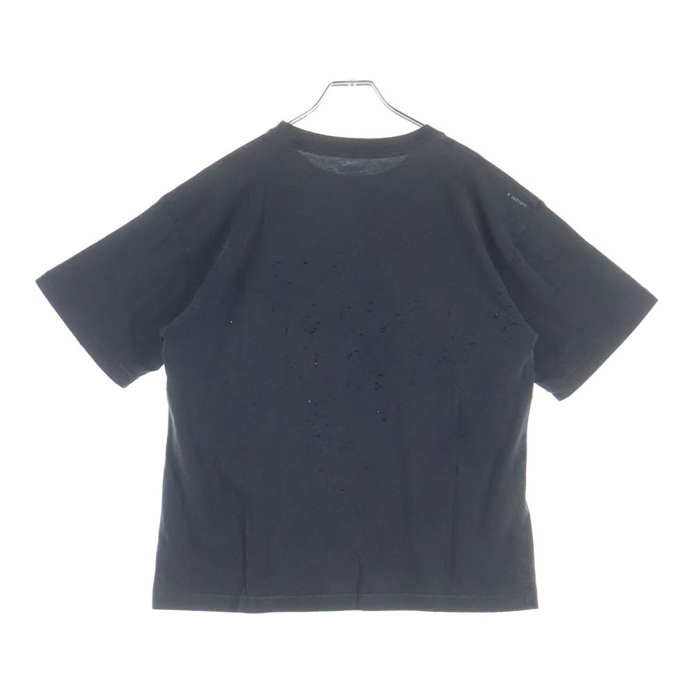 NO BRAND(ノーブランド) SATISFY サティスファイ MothTech T-Shirt モステック フロントグラフィックプリント クルーネック半袖Tシャツ カットソー ブラック 11006-00A15