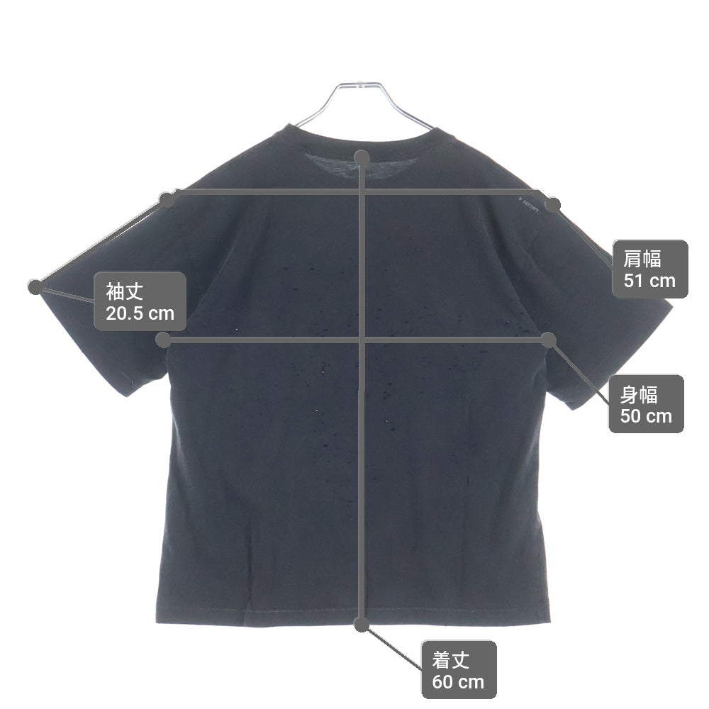 NO BRAND(ノーブランド) SATISFY サティスファイ MothTech T-Shirt モステック フロントグラフィックプリント クルーネック半袖Tシャツ カットソー ブラック 11006-00A15