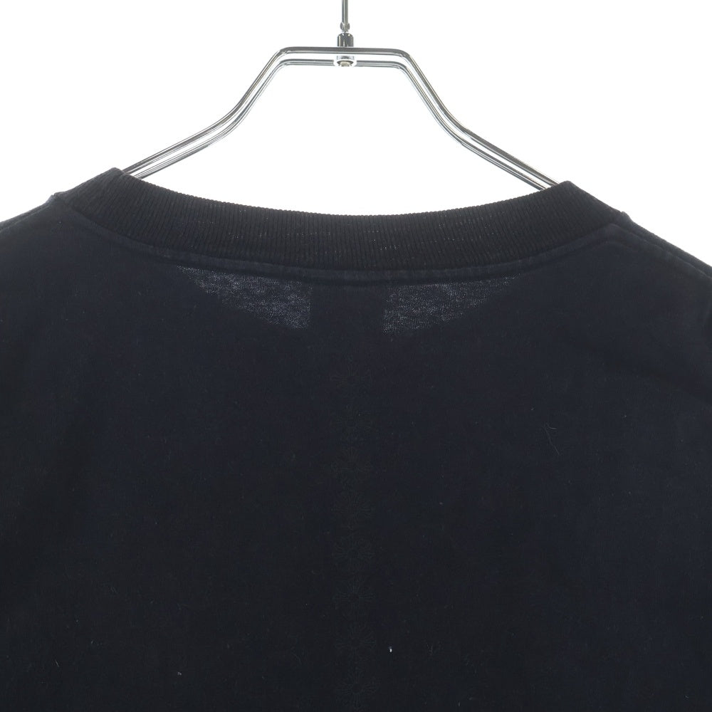 CHROME HEARTS(クロムハーツ) OLD CH T-SHIRT アームCHプラスファイヤーパターン ロゴプリント クルーネック 長袖Tシャツ カットソー ブラック