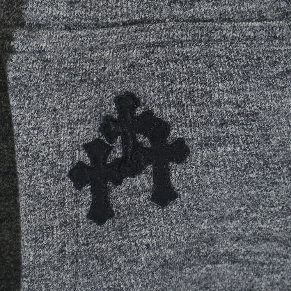 CHROME HEARTS(クロムハーツ) Cross Patch Crewneck Sweatshirt クロスパッチ クルーネック 半袖スウェットトレーナー グレー