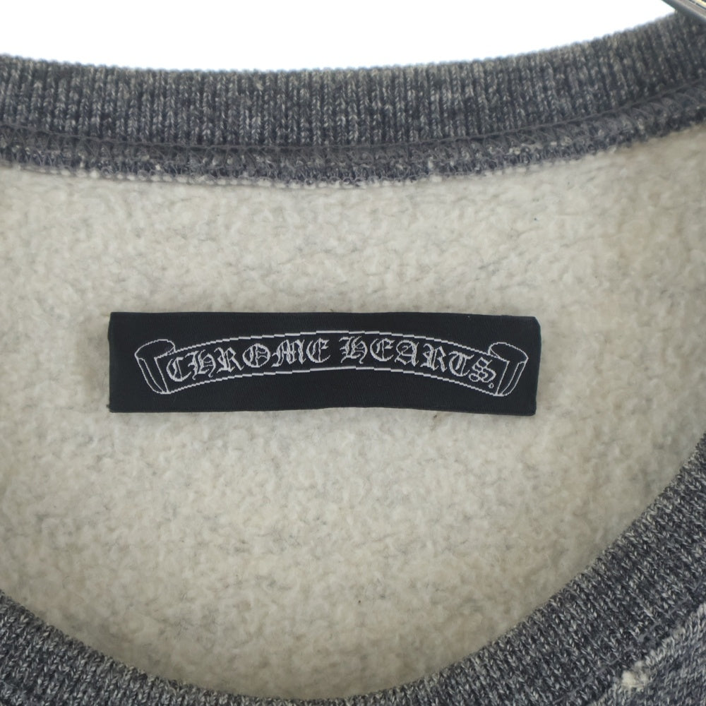 CHROME HEARTS(クロムハーツ) Cross Patch Crewneck Sweatshirt クロスパッチ クルーネック 半袖スウェットトレーナー グレー