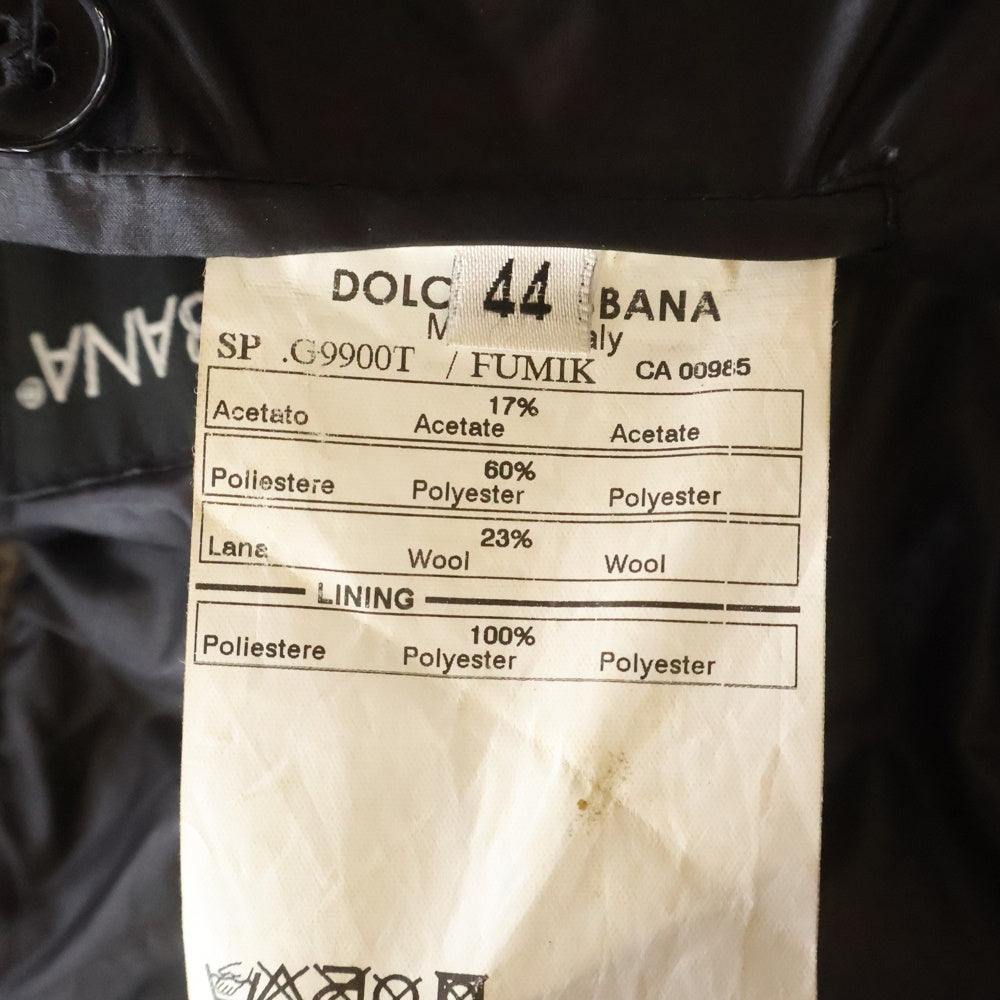 DOLCE & GABBANA(ドルチェアンドガッバーナ) ニットスリーブ切り替え フーデッド ナイロン 中綿 パファージャケット ブラック/ブラウン G9900T