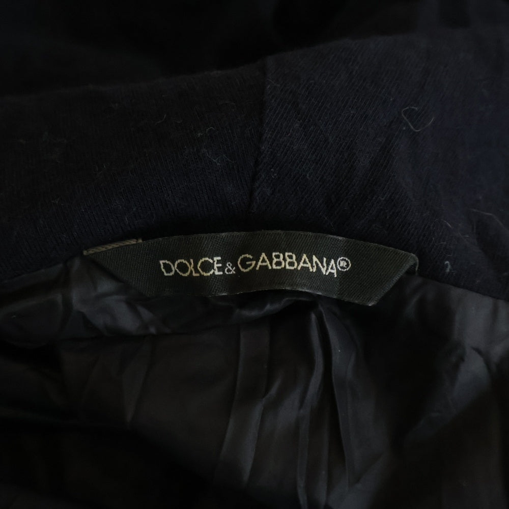 DOLCE & GABBANA(ドルチェアンドガッバーナ) ロゴプレート ナイロン ジップアップフーデッドジャケット パーカー ブラック G9N37T