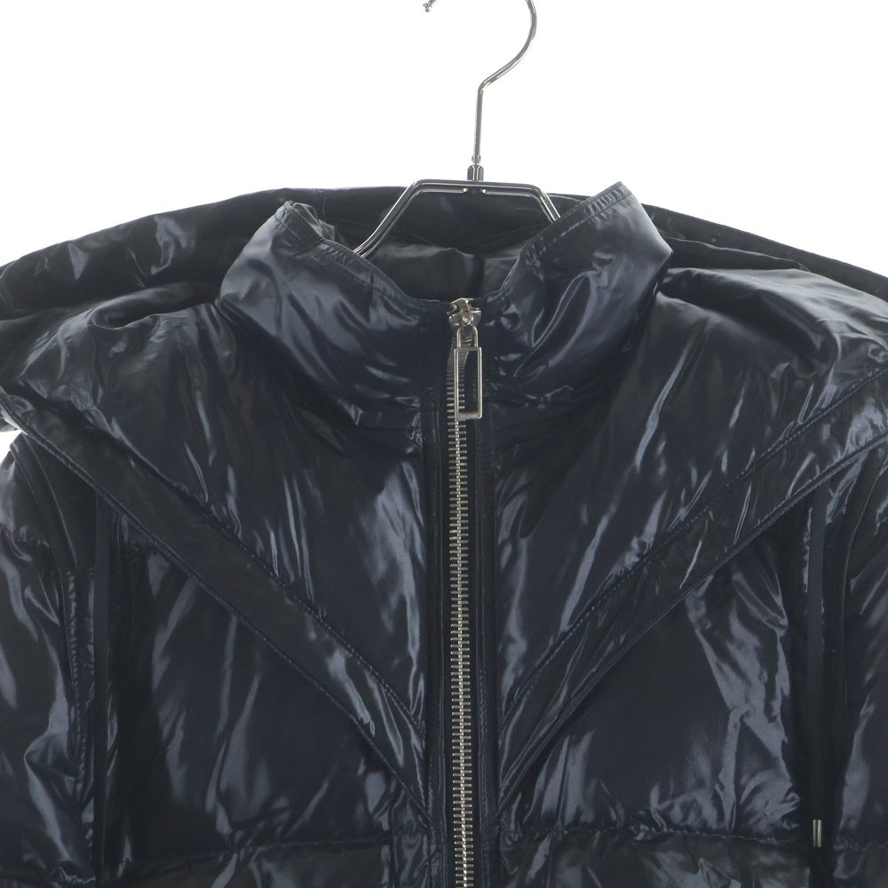 Dior HOMME(ディオールオム) 09AW ビッグフーデッド 2Way ナイロン ダウンジャケット ベスト ブラック 9H3142770418