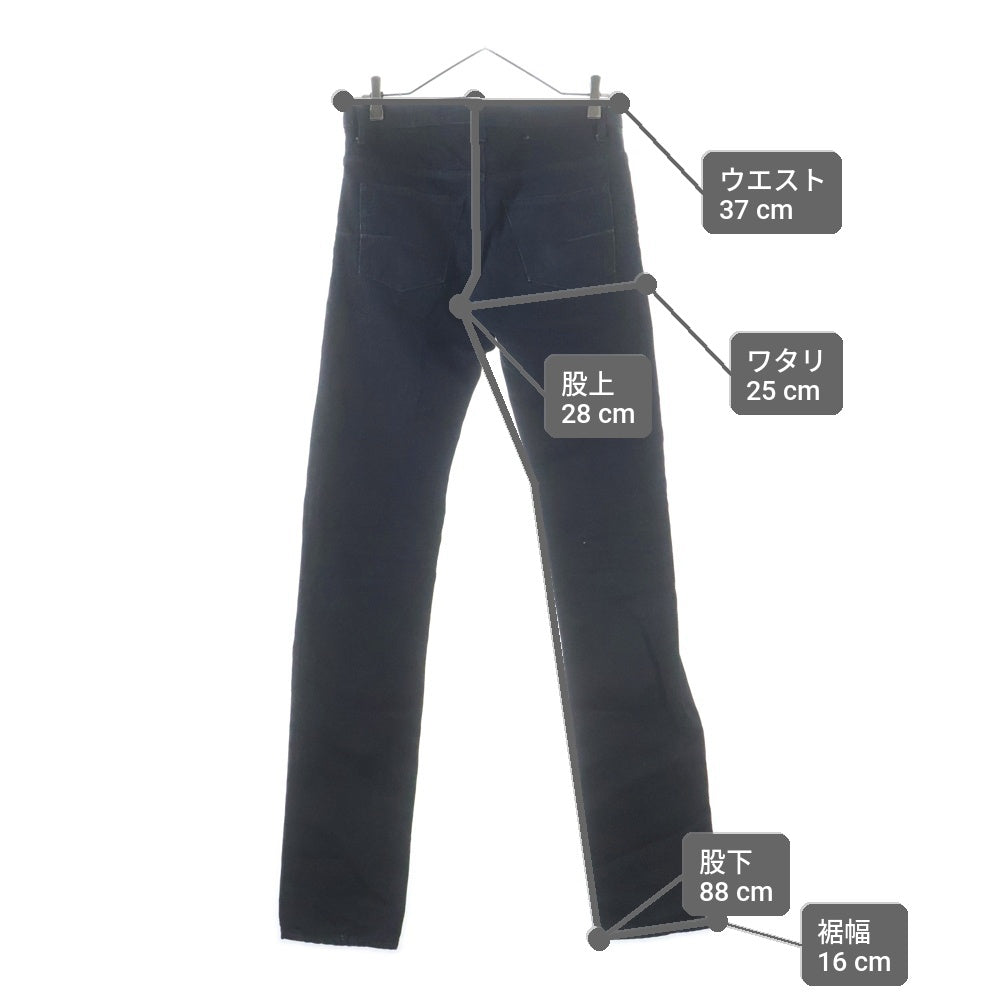 Dior HOMME(ディオールオム) エディ期コーティング 加工 ボタンフライ スキニー デニムパンツ ジーンズ インディゴ/ブラック