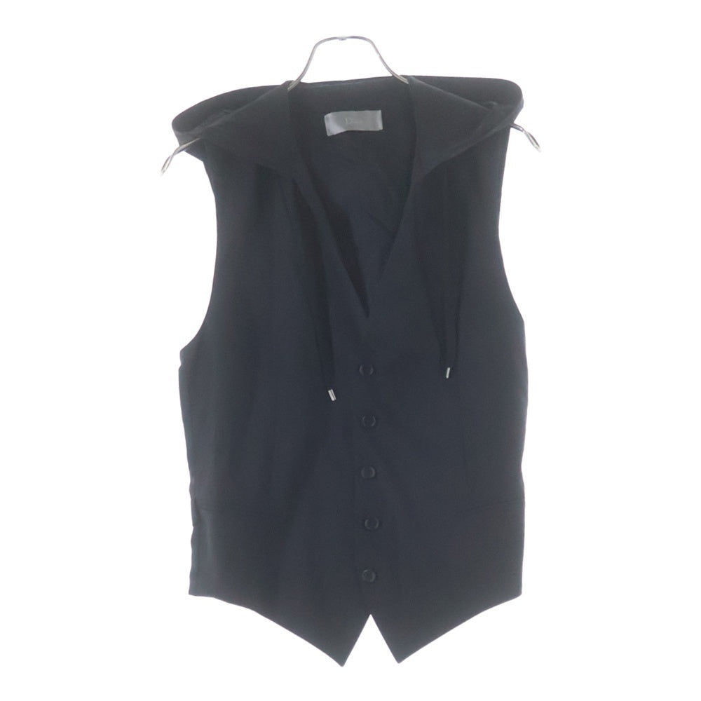 Dior HOMME(ディオールオム) 10SS クリスヴァンアッシュ期 フーデッドデザイン ウールジレベスト ブラック 0E3160700559