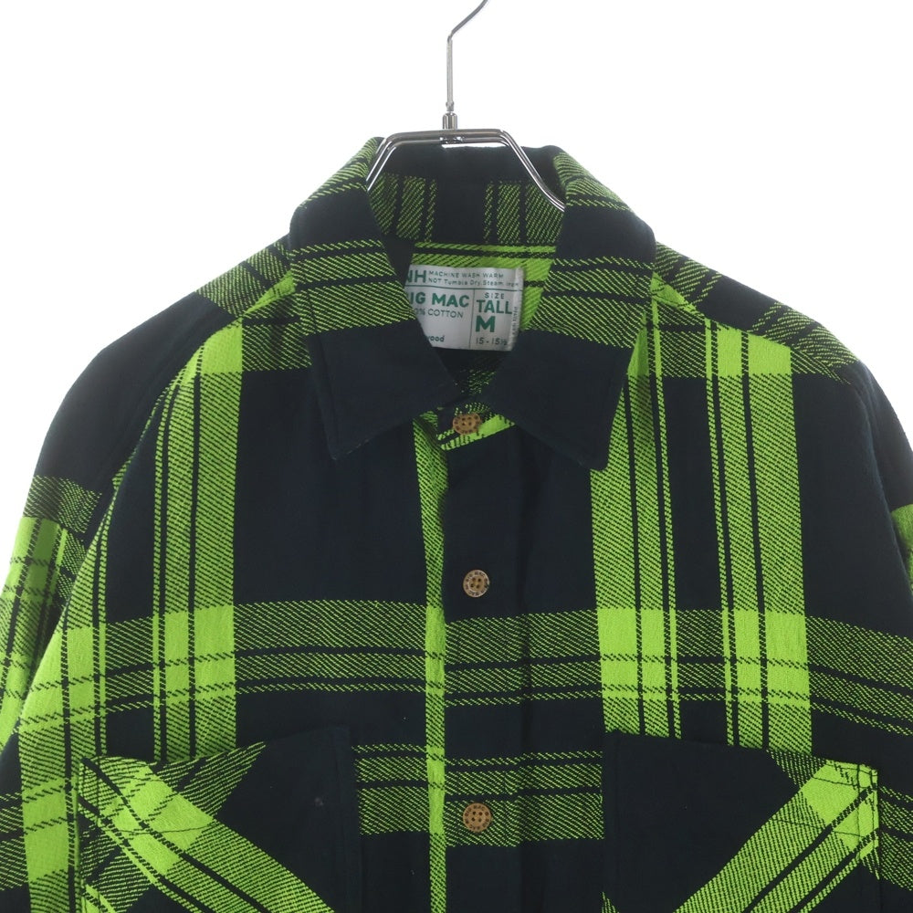 N.HOOLYWOOD(エヌハリウッド) 24SS ×BIG MAC SHIRT ビッグマック チェック柄 コットンフランネル長袖シャツ ブラック/グリーン 2241-SH27-012