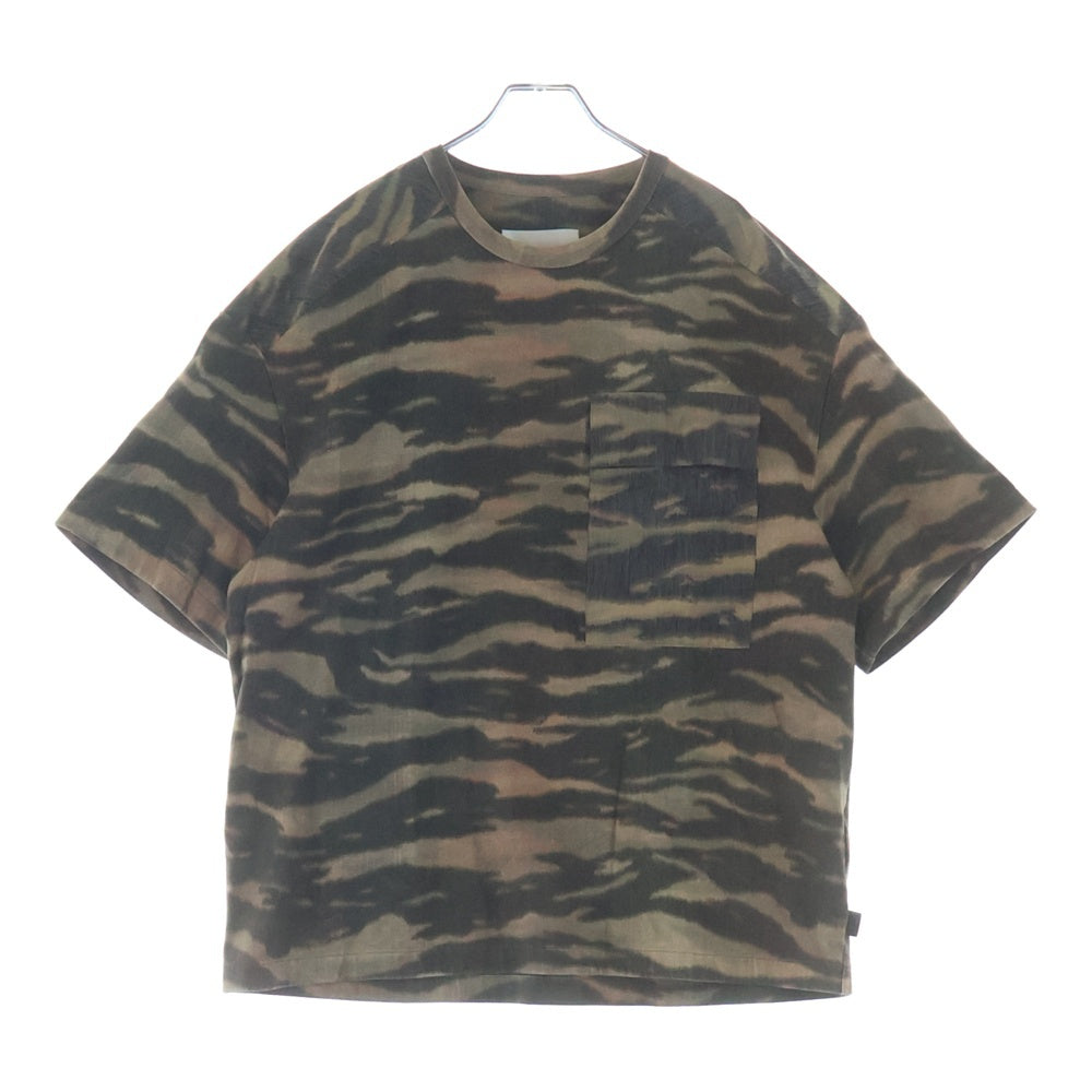 JIL SANDER(ジルサンダー) 25SS T-SHIRT CN SS 総柄 異素材切替 胸ポケット クルーネック 半袖Tシャツ カットソー マルチカラー J22GC0198 J20291