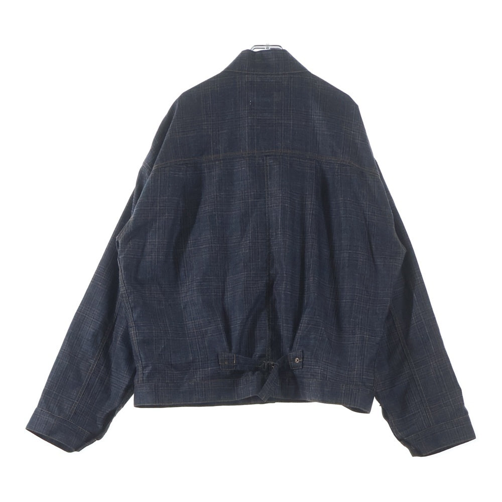eYe COMME des GARCONS JUNYA WATANABE MAN(アイ コム デ ギャルソン ジュンヤ ワタナベ マン) 26SS ×AD2025 リーバイス ウールシルク チェック トラッカージャケット グレー/ブラウン WQ-J921