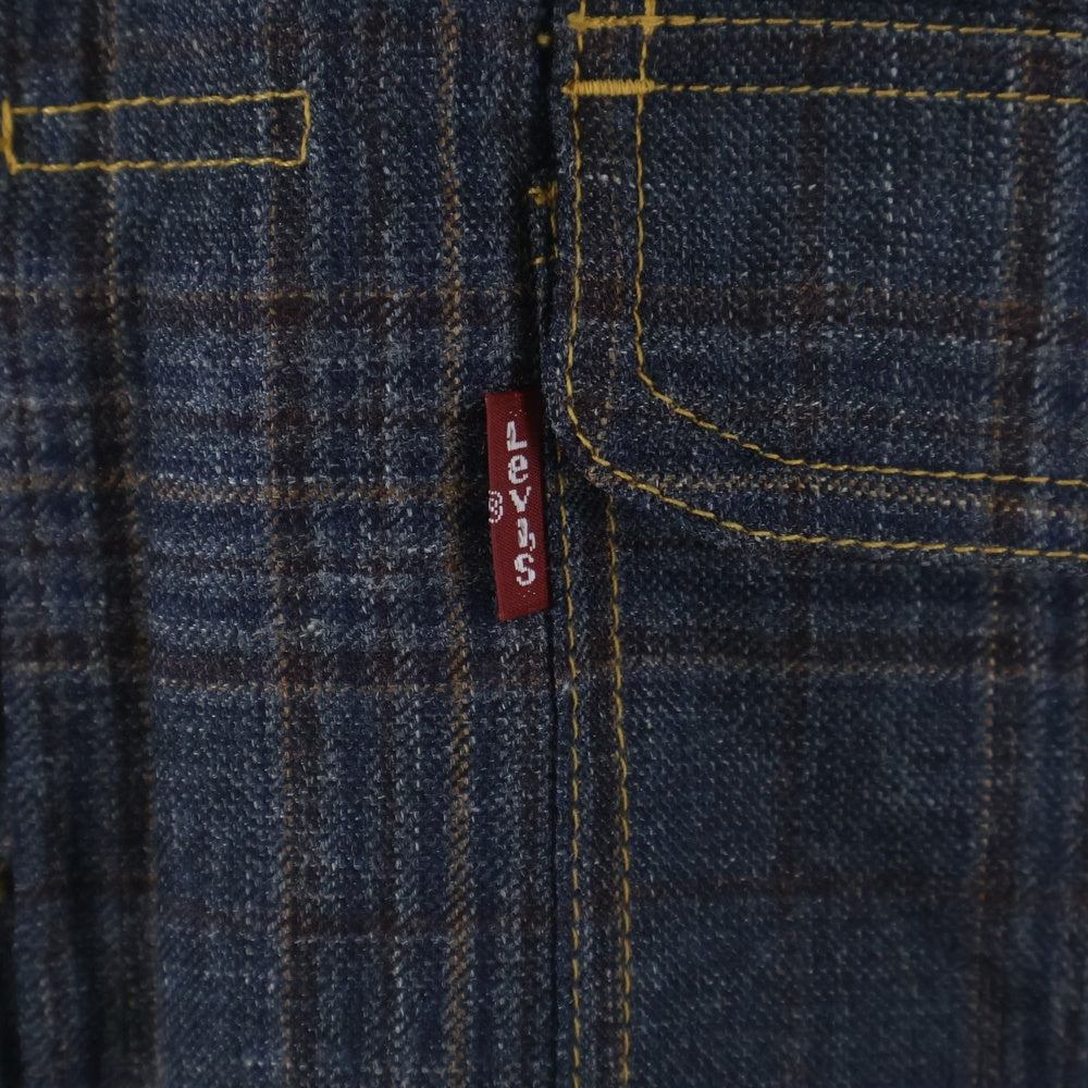 eYe COMME des GARCONS JUNYA WATANABE MAN(アイ コム デ ギャルソン ジュンヤ ワタナベ マン) 26SS ×AD2025 リーバイス ウールシルク チェック トラッカージャケット グレー/ブラウン WQ-J921