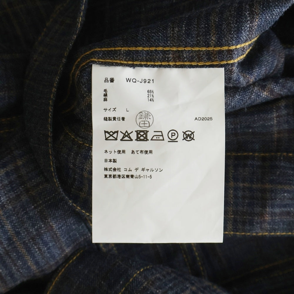 eYe COMME des GARCONS JUNYA WATANABE MAN(アイ コム デ ギャルソン ジュンヤ ワタナベ マン) 26SS ×AD2025 リーバイス ウールシルク チェック トラッカージャケット グレー/ブラウン WQ-J921