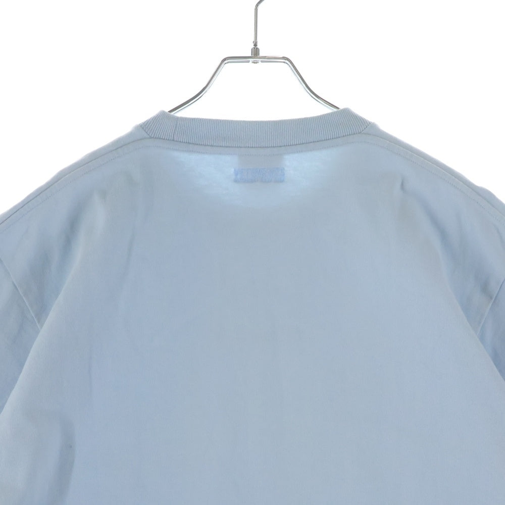 VETEMENTS(ヴェトモン) 19AW INVERTED LOGO T-SHIRT ロゴプリント クルーネック 半袖Tシャツ カットソー ブルー UAH20TR613