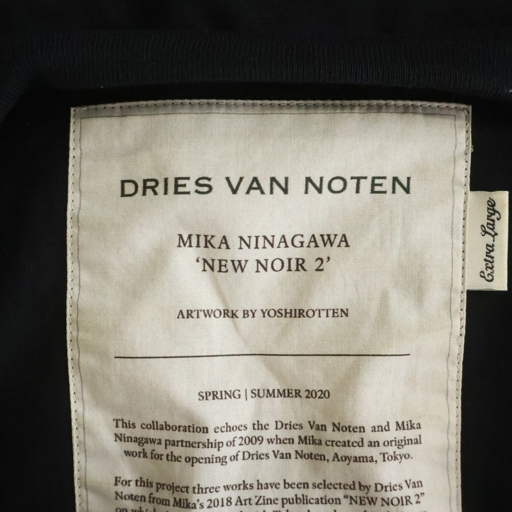 DRIES VAN NOTEN(ドリスヴァンノッテン) MIKA NINAGAWA ミカニナガ アートプリント クルーネック 半袖Tシャツ カットソー ブラック