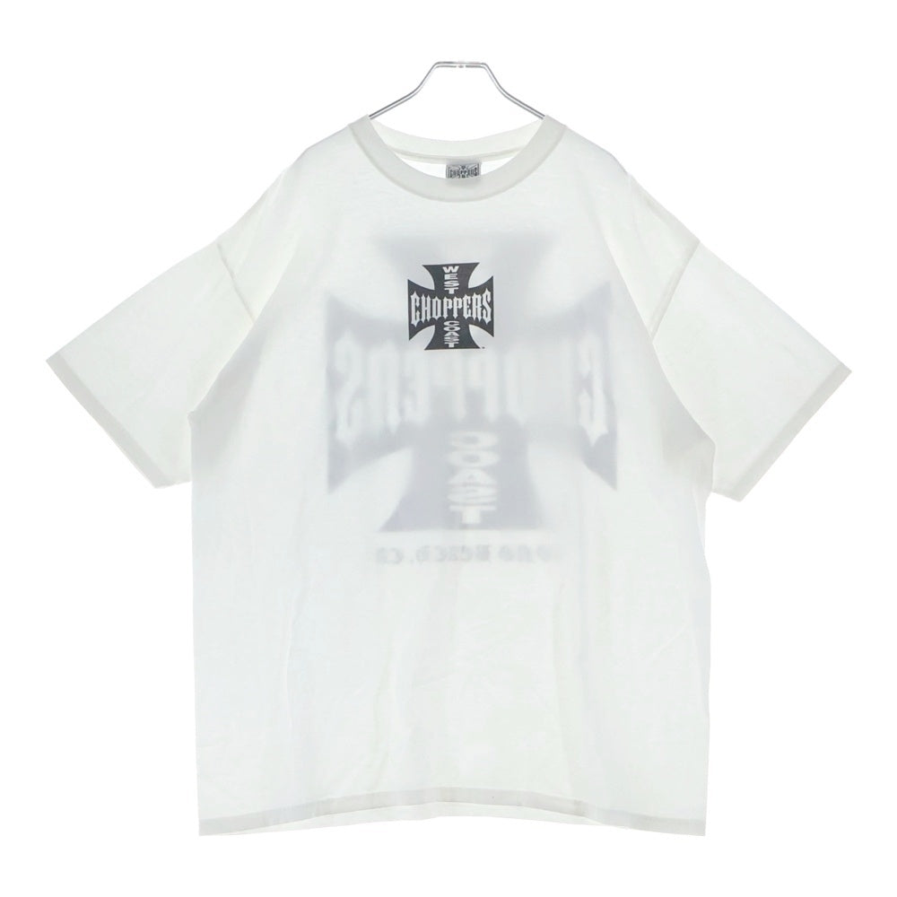 VINTAGE(ヴィンテージ) 00s WEST COAST CHOPPERS IRON CROSS ウェストコーストチョッパーズ アイロンクロス 両面プリント クルーネック半袖Tシャツカットソー ホワイト