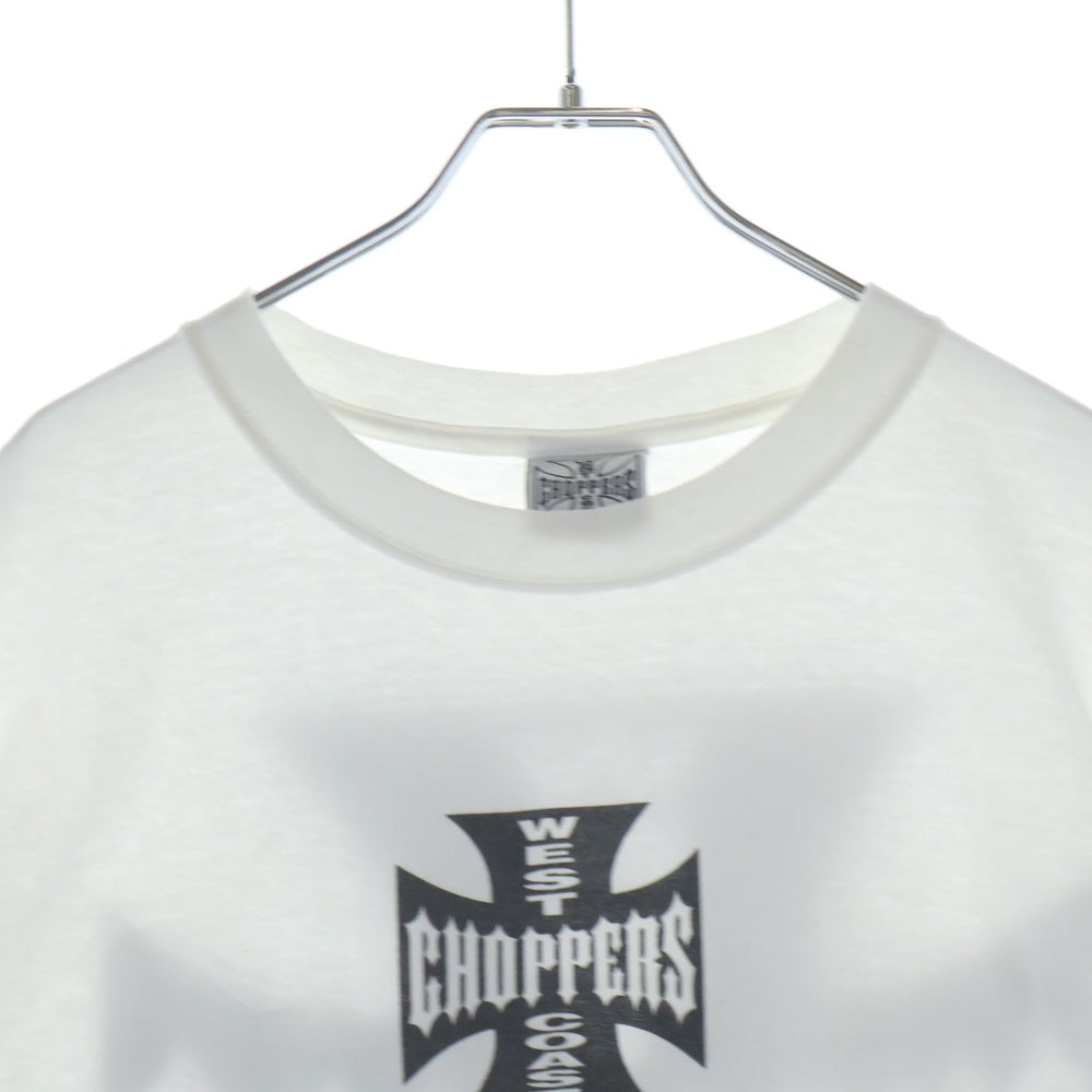 VINTAGE(ヴィンテージ) 00s WEST COAST CHOPPERS IRON CROSS ウェストコーストチョッパーズ アイロンクロス 両面プリント クルーネック半袖Tシャツカットソー ホワイト
