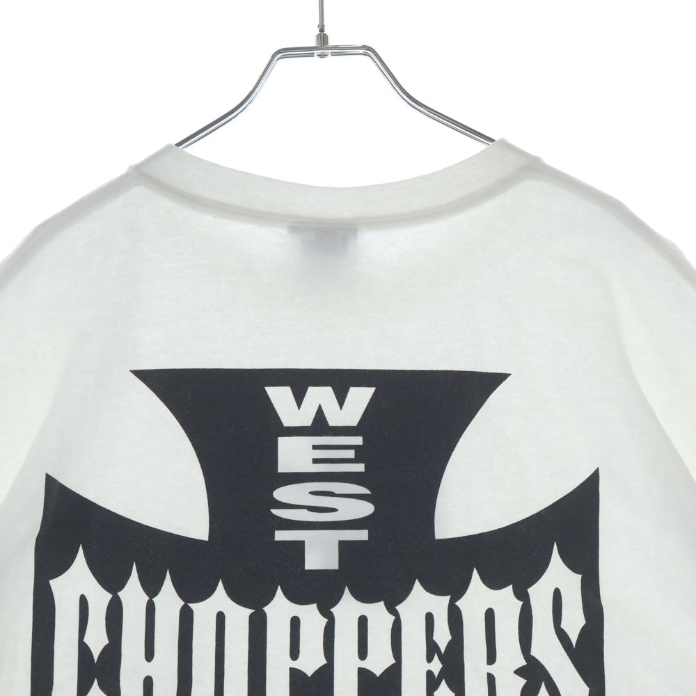 VINTAGE(ヴィンテージ) 00s WEST COAST CHOPPERS IRON CROSS ウェストコーストチョッパーズ アイロンクロス 両面プリント クルーネック半袖Tシャツカットソー ホワイト